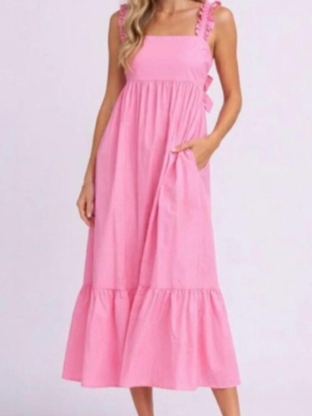 Abercrombie & Fitch Pink Ruffle-Strap Maxi Dress